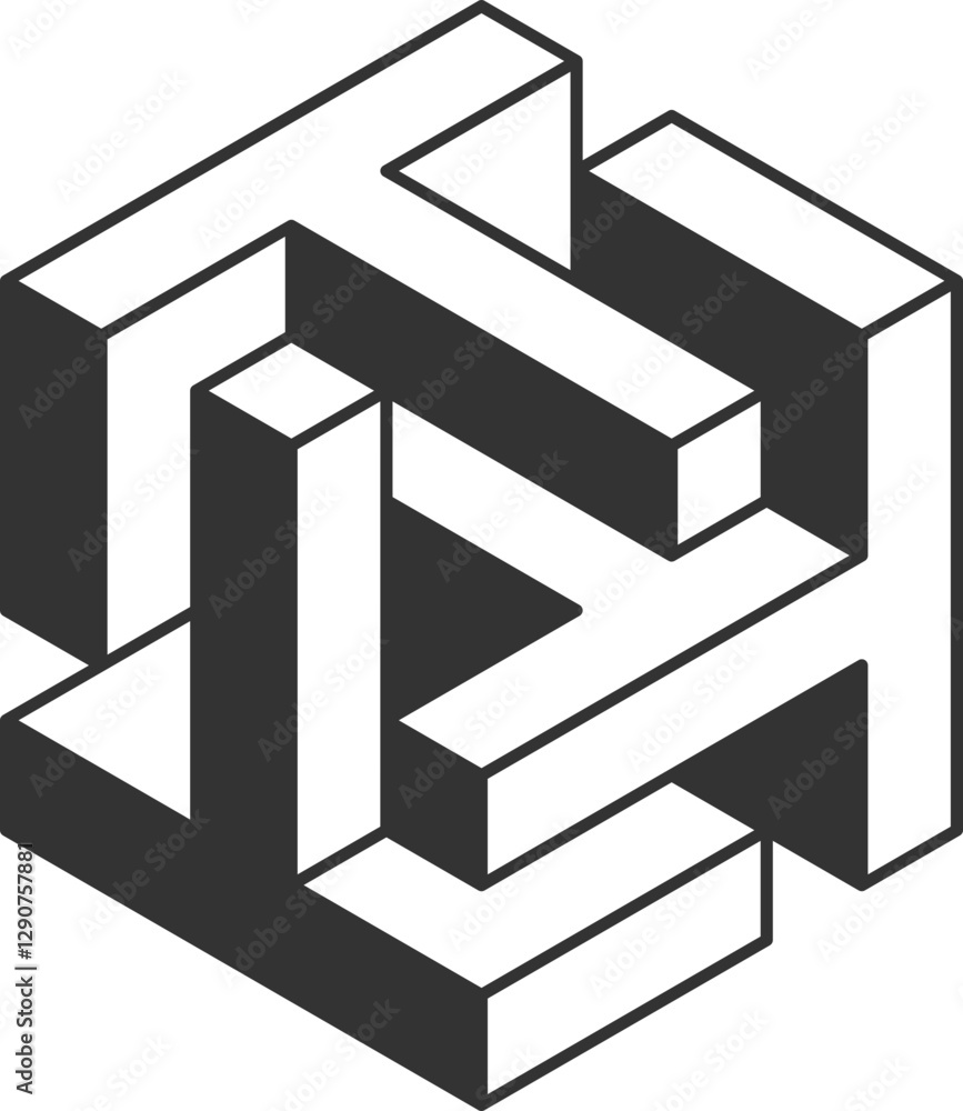 Poster stylish isometric cube design, perfect for tech, engineering, or abstract concepts. clean lines and 