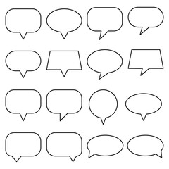 Obraz premium Speech Bubble Icon Set. Speech Balloon Icon Vector. Chat Bubble Line Art Icon for Apps and Websites.