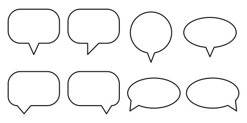 Fototapeta premium Speech Bubble Icon Set. Speech Balloon Icon Vector. Chat Bubble Line Art Icon for Apps and Websites.