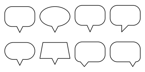 Speech Bubble Icon Set. Speech Balloon Icon Vector. Chat Bubble Line Art Icon for Apps and Websites.
