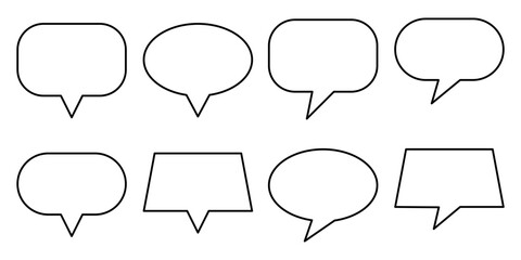 Speech Bubble Icon Set. Speech Balloon Icon Vector. Chat Bubble Line Art Icon for Apps and Websites.