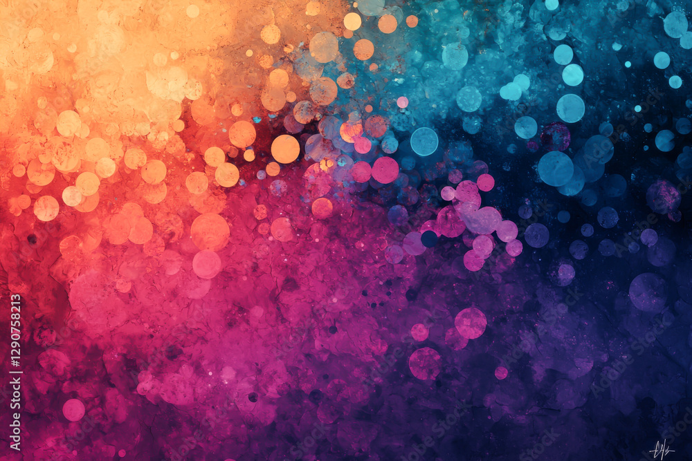 Aufkleber vibrant bokeh background with a mix of colors creating a lively and artistic effect.
