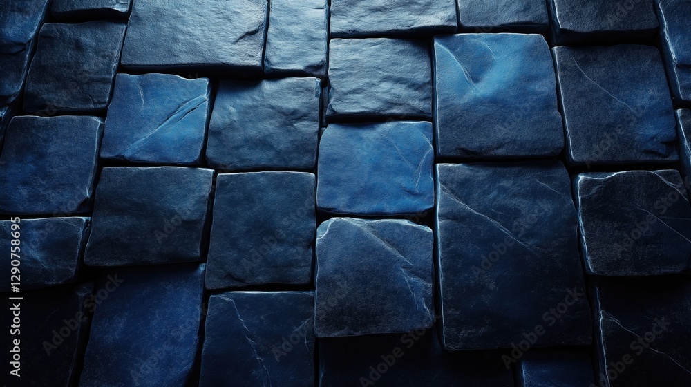 Poster close-up of dark textured stone tiles, creating a modern and sleek surface ideal for digital graphic