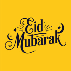 A Simple Typography of Eid Mubarak.