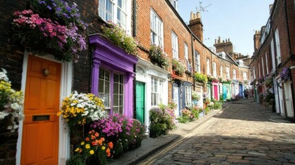 Fototapeta premium Colorful English Town Houses