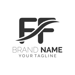 FF logo design. Trendy awesome artistic FF initial based Alphabet icon logo.