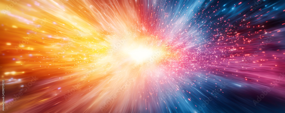 Aufkleber vibrant explosion of color and light creating an abstract cosmic scene.