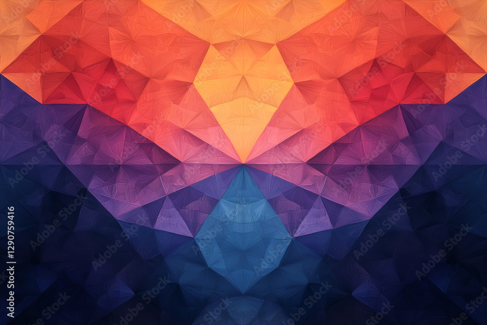 Poster vibrant geometric abstract pattern with bold colors and smooth gradients.