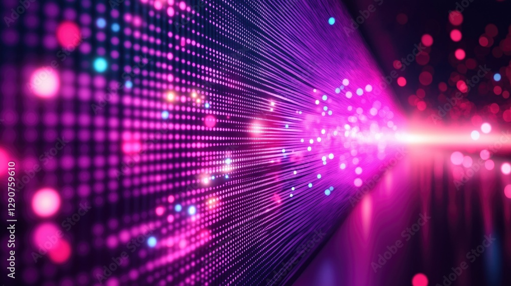 Poster abstract digital texture with vibrant pink and purple lights, creating a futuristic and dynamic visu