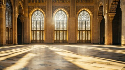 Fototapeta premium Elegant Interior of Historical Building with Stunning Light Effects