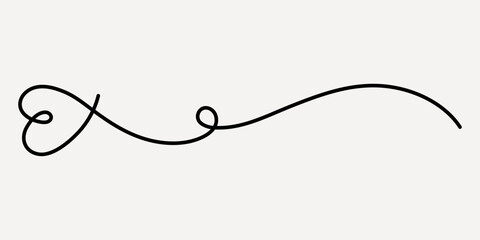 Elegant swirling black line art, hand drawn vector
