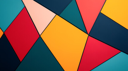 Vibrant geometric pattern with colorful triangular shapes creating dynamic visual appeal.
