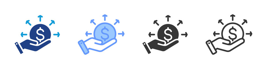 Liability icon set multiple style collection