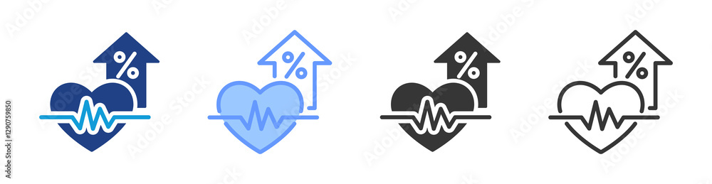 Poster life expectancy icon set multiple style collection