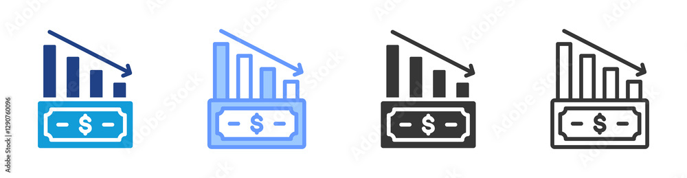 Poster Solvency icon set multiple style collection