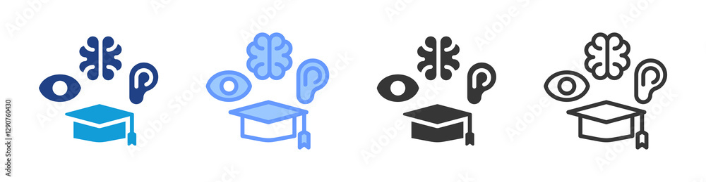 Poster Experience Study icon set multiple style collection