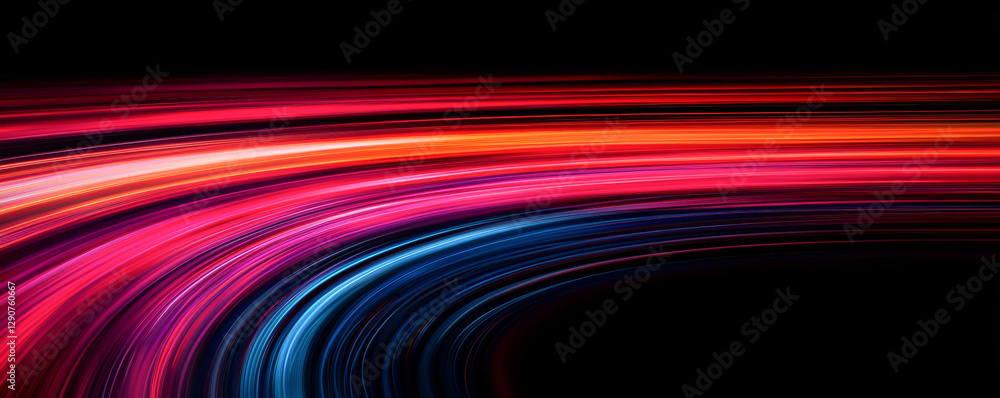Poster vibrant light trails create a dynamic and modern abstract background.