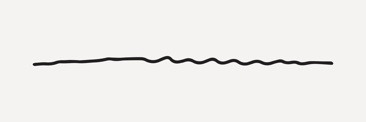 Minimalist wavy line drawing, element vector