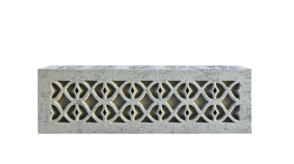 Intricate Decorative Cement Block with Cut-Out Patterns for Artistic Installations