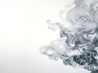 Fototapeta premium Abstract smoke swirling in shades of gray and white, creating dynamic and ethereal effect. fluid movement evokes sense of calm and tranquility