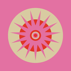 Psychedelic illusion star eye design element vector