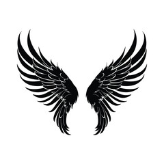 Obraz premium Wing vector silhouette illustration black color