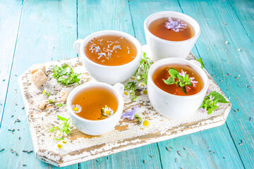 Different herbal tea set