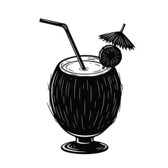 coconut cocktail with coconut