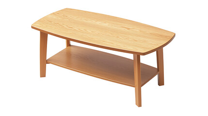 Fototapeta premium Modern Wooden Coffee Table with Shelf Storage 