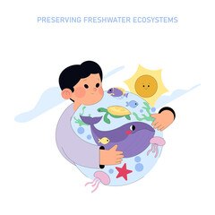 World Water Day. Flat Vector Illustration