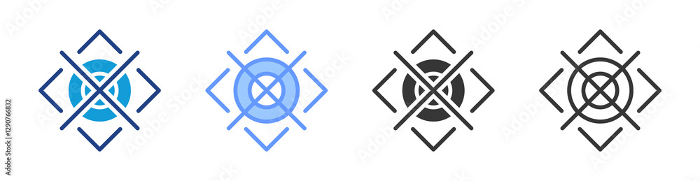 Poster Calibration icon set multiple style collection