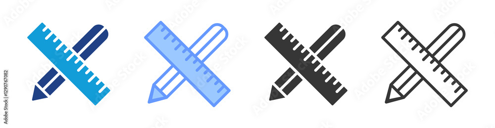 Poster instrument icon set multiple style collection