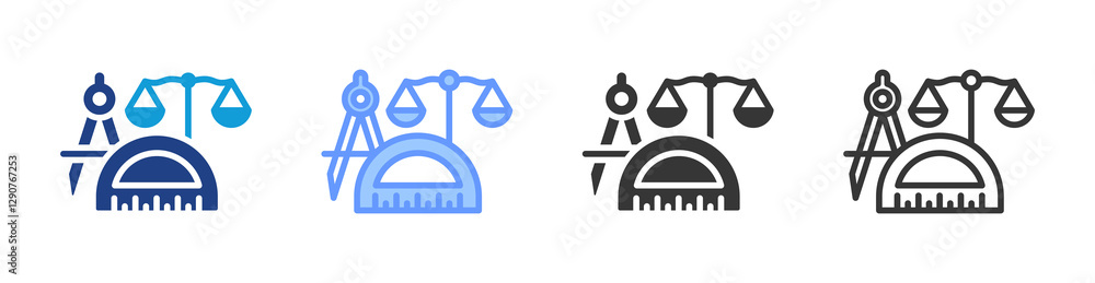 Poster metrology icon set multiple style collection