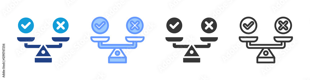 Poster Scale icon set multiple style collection