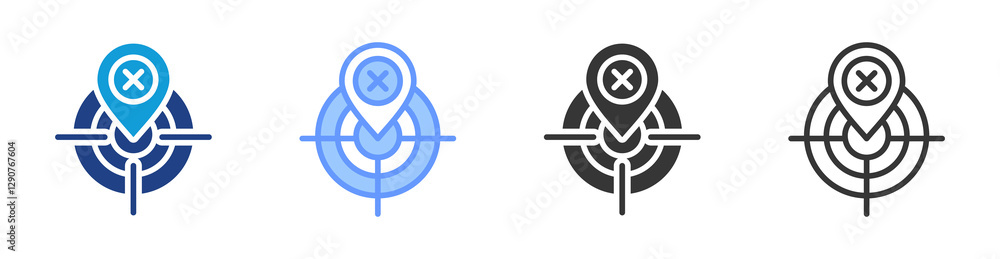 Aufkleber Null Point icon set multiple style collection