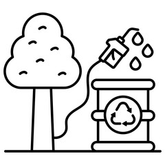 Editable design icon of oil drum