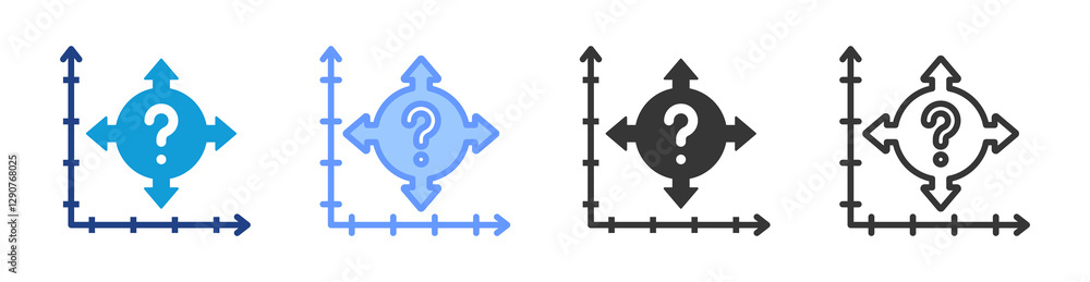 Poster Measurement Uncertainty icon set multiple style collection