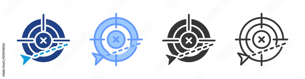 Poster Inaccuracy icon set multiple style collection