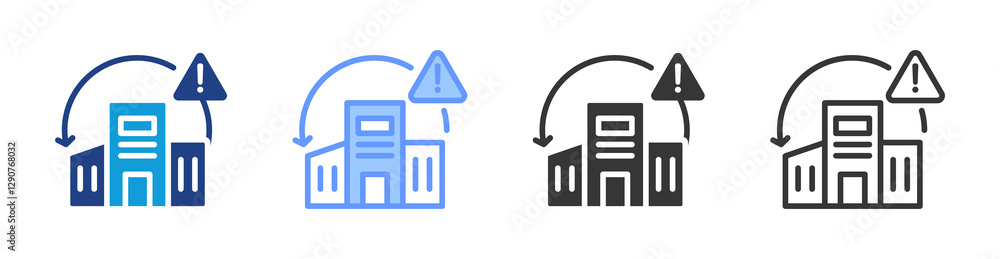 Poster Environmental Error icon set multiple style collection