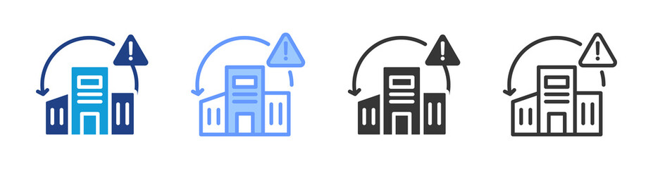 Environmental Error icon set multiple style collection