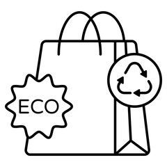 Vector design of the eco shopping bag