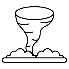 A flat design icon of hurricane