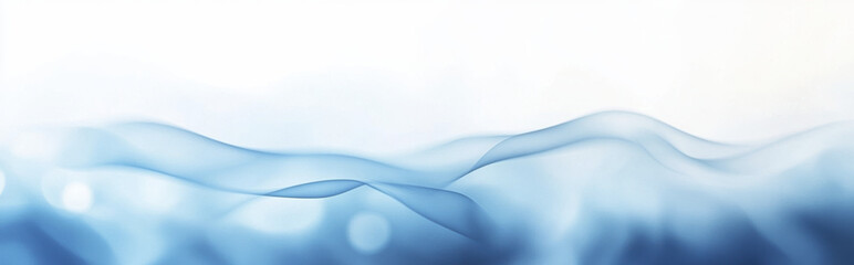 Obraz premium Soft blue waves create serene and calming atmosphere, blending seamlessly with light background. This abstract image evokes tranquility and peace, perfect for various design projects