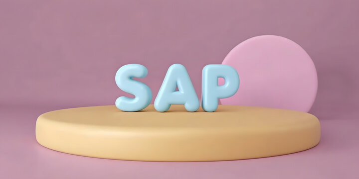 3d a sap floating over blank background