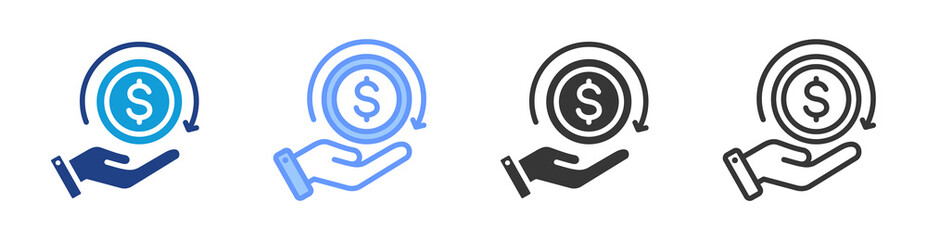 Savings icon set multiple style collection