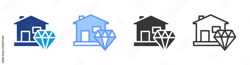 Poster Asset icon set multiple style collection
