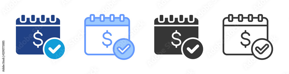 Poster Annuity icon set multiple style collection