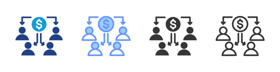 Beneficiary icon set multiple style collection