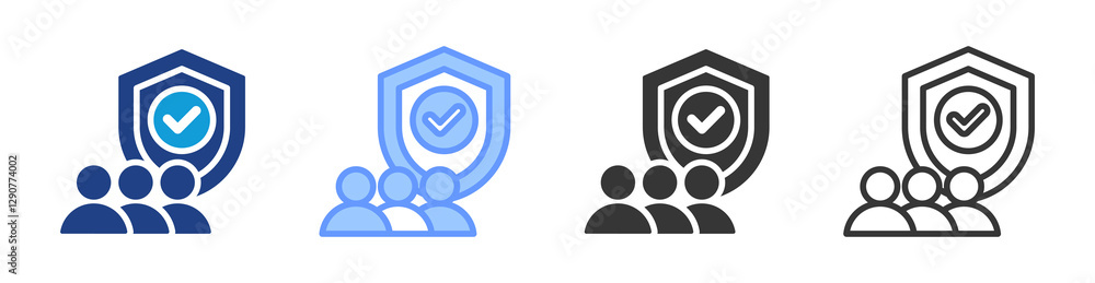 Poster social security icon set multiple style collection