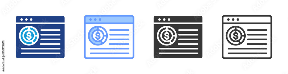 Poster Budgeting App icon set multiple style collection